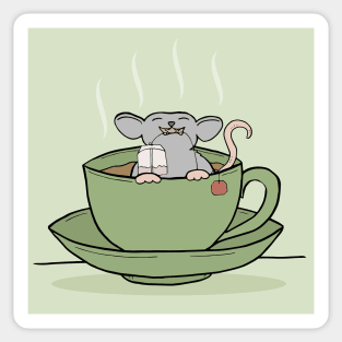 Cute Mouse in a Cup of Tea Sticker